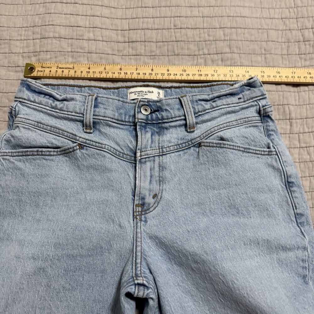 Abercrombie & Fitch Curve Love The 90s Straight Mid Rise Jeans Size 28 / 6R - Picture 3 of 9